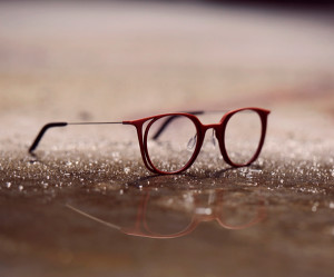 Red glasses. 3D printed eyewear